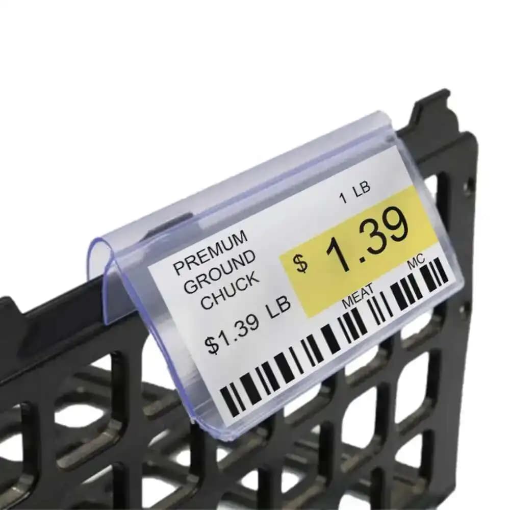 Porta etichette per scaffali con striscia dati per bordo scaffale per scatola, porta etichette per rack in filo di plastica