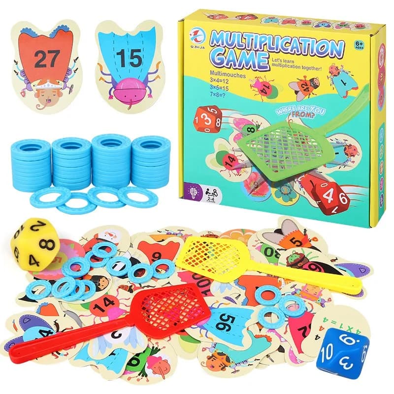 Gioco Scaccia Mosche per Bambini, Educativo per il Riconoscimento delle Parole, Pratica della Moltiplicazione, Gioco da Tavolo Interattivo, Giocattolo per Feste con Reazione Rapida