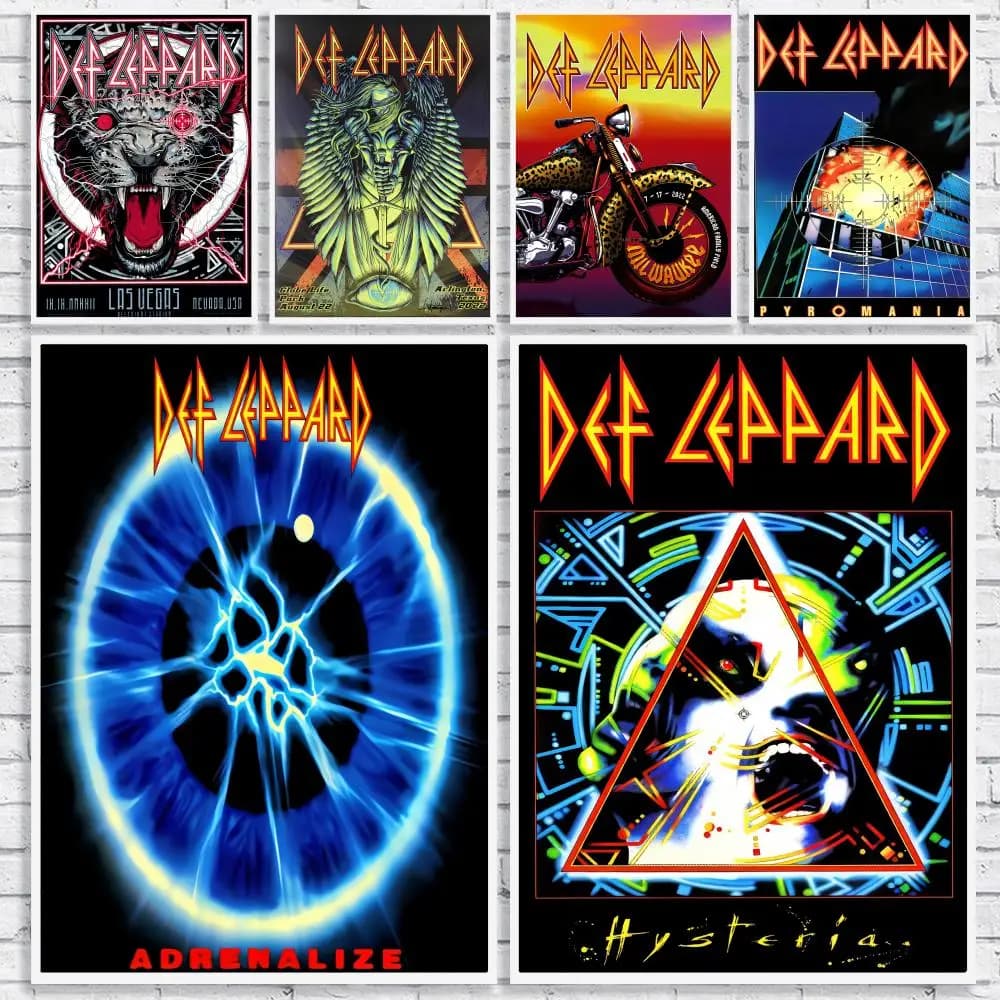 Hard Rock Band D-Def Leppard album Poster Versatile HD Waterproof Wall Art Self-Adhesive Decor for Any Space Ideal Gift