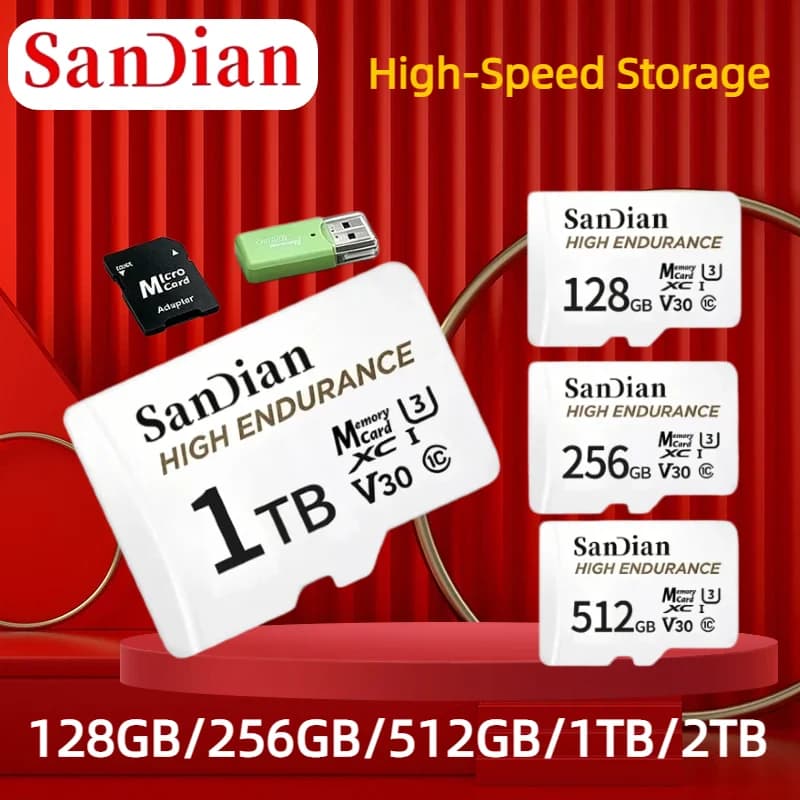 Nuova Scheda Micro TF SD 2026 Originale ad Alta Resistenza V30 U3 C10, Scheda di Memoria Professionale per Dash Cam o Monitoraggio Domestico, 128GB