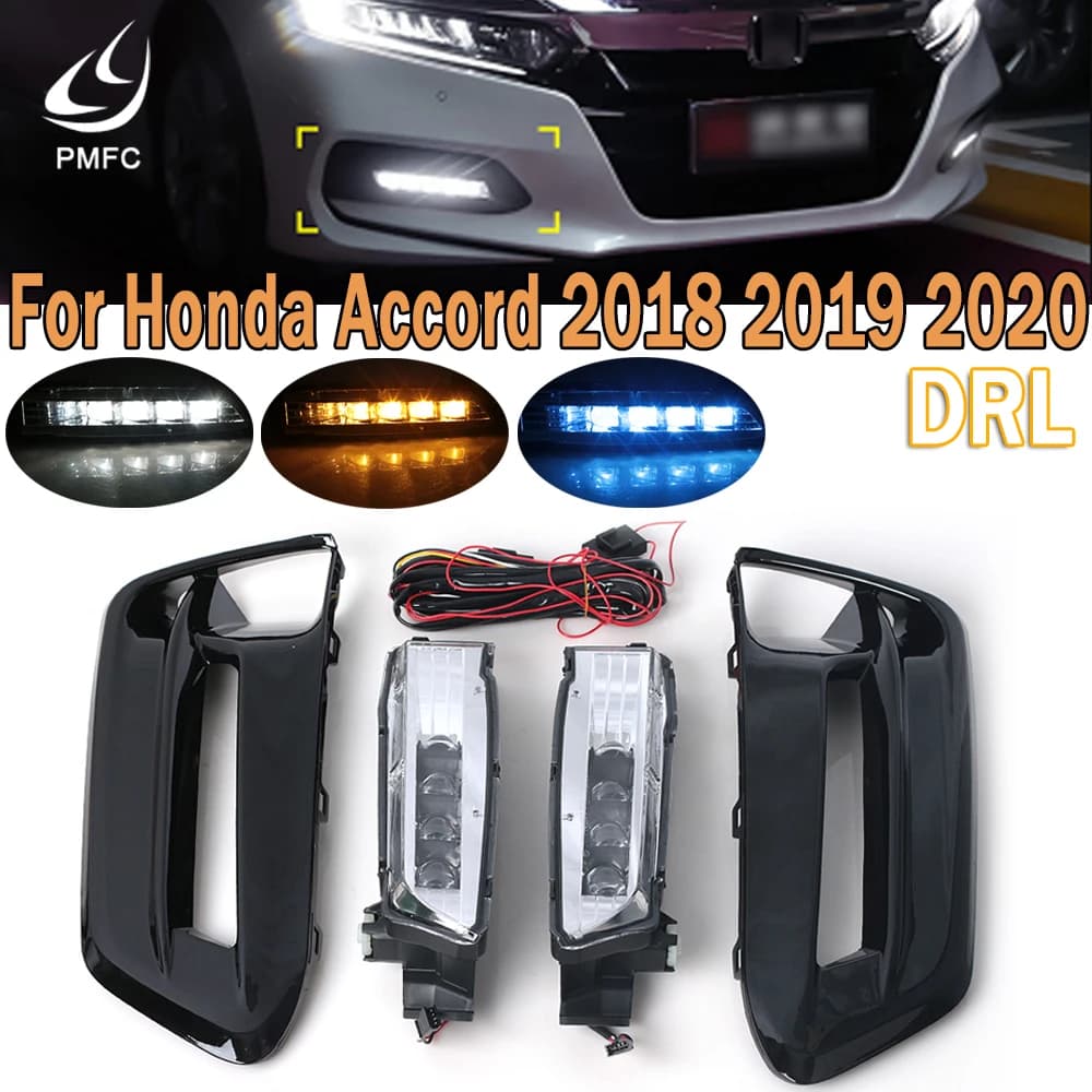 PMFC 1set Car LED DRL light daylight light fog Spirior car accessories for Honda Accord 2018 2020 LED DRL light