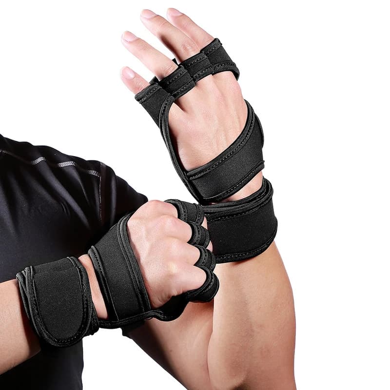 1 pair of ventilated weight lifting gloves Fit Active Sports with built-in cuffs for men and women - Great for the gym