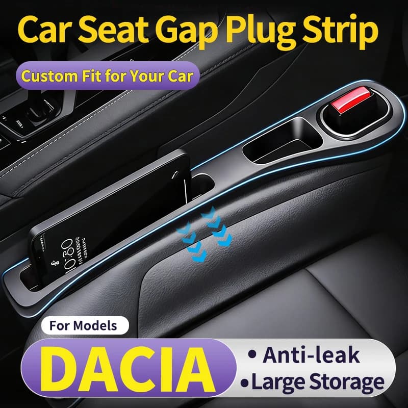 Car Seat Gap Filler Strip for DACIA car Anti-Leak Anti-Drop Car Side Pocket Interior Storage OrganizerDirect Install 2PCS