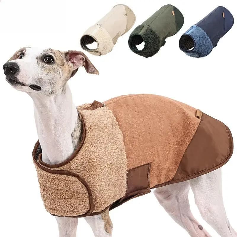Giacca Invernale per Cani, Calda e Antivento, Regolabile in Pile d'Agnello, Cappotto Spesso in Cotone, Taglie S M L XL, Beige Marrone Blu Verde Militare