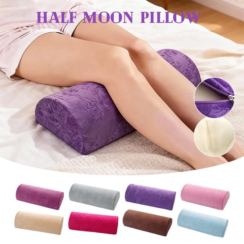 Cuscino di riempimento in memory foam Mezza luna Rinforzo Massaggio SPA Cuscino Supporto per caviglia e ginocchio Elevazione Schiena Lombare Sollievo dal dolore al collo