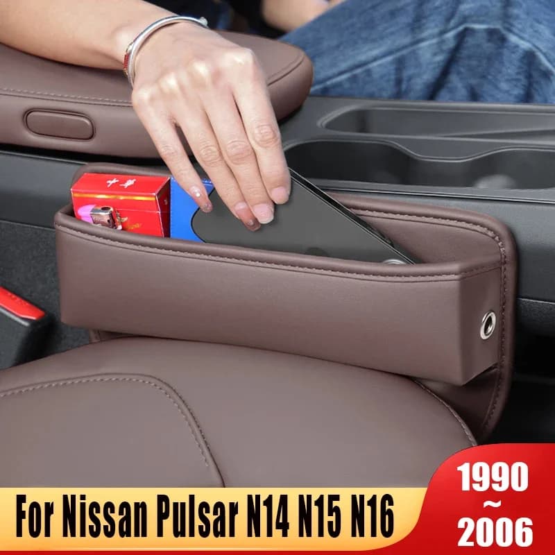 Per Nissan Pulsar N14 N15 N16 1990 ~ 2002 2003 2004 2005 2006 Seggiolino auto Gap Laterale Filler Scatola di immagazzinaggio impermeabile Accessori interni