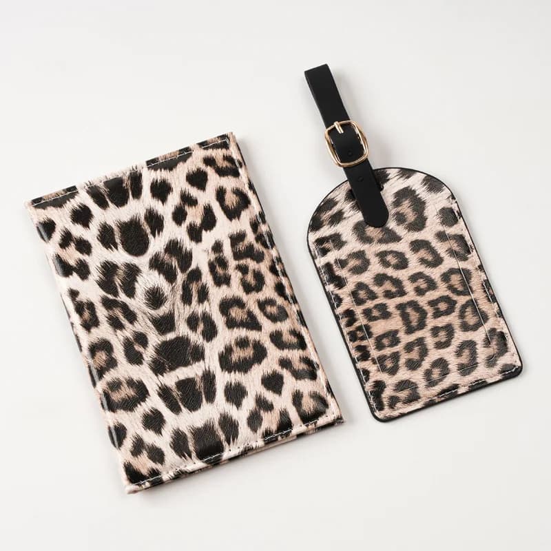 Leopard Print Passport Protective Cover Travel Passport Holder Wallet PU Leather Card Case Cover Unisex Travel Storage Bag Gift