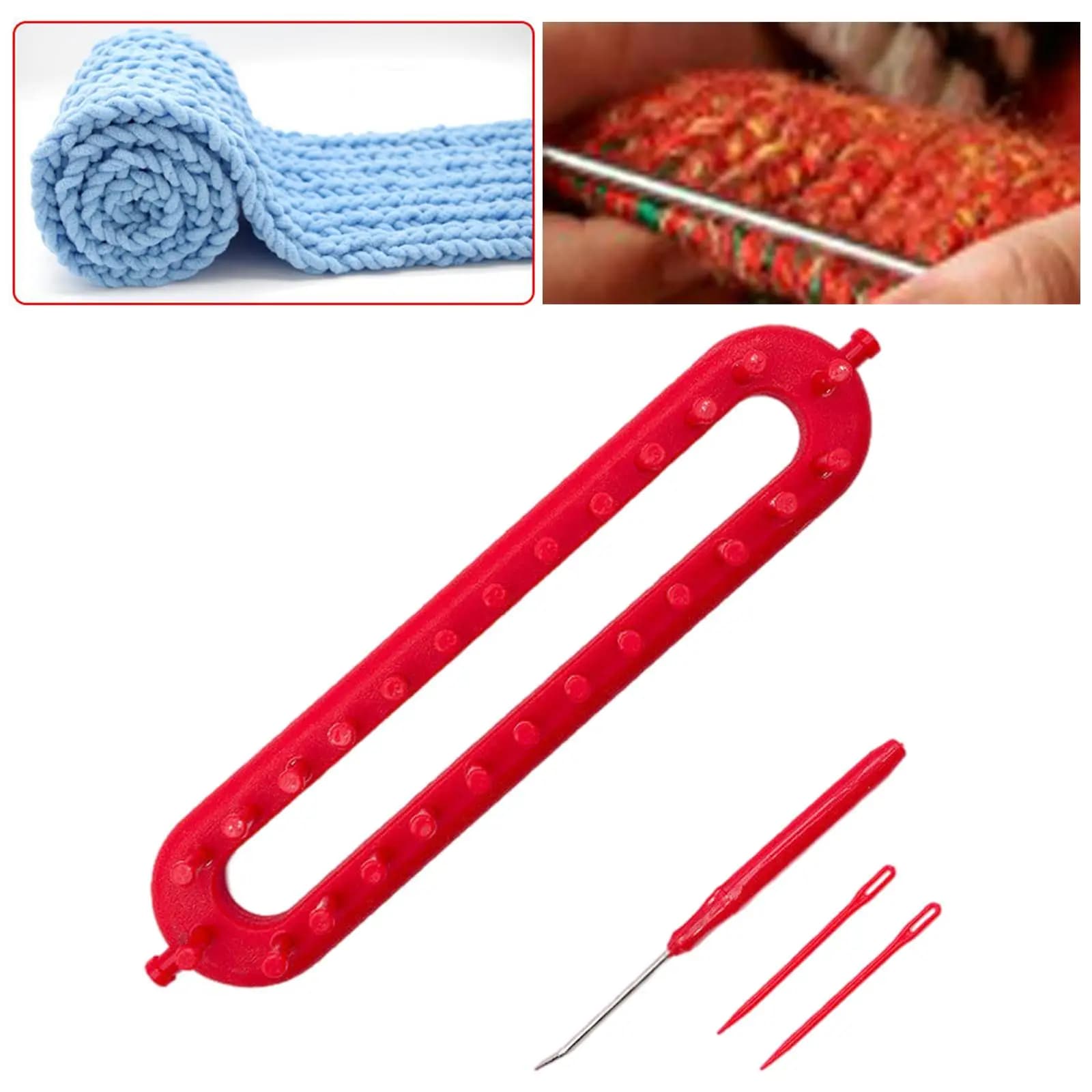 Knitting Loom Board Sewing Accessories Set Weaving Craft Kit for Scarf Hat Sock Sweater Beginners Home DIY Projects