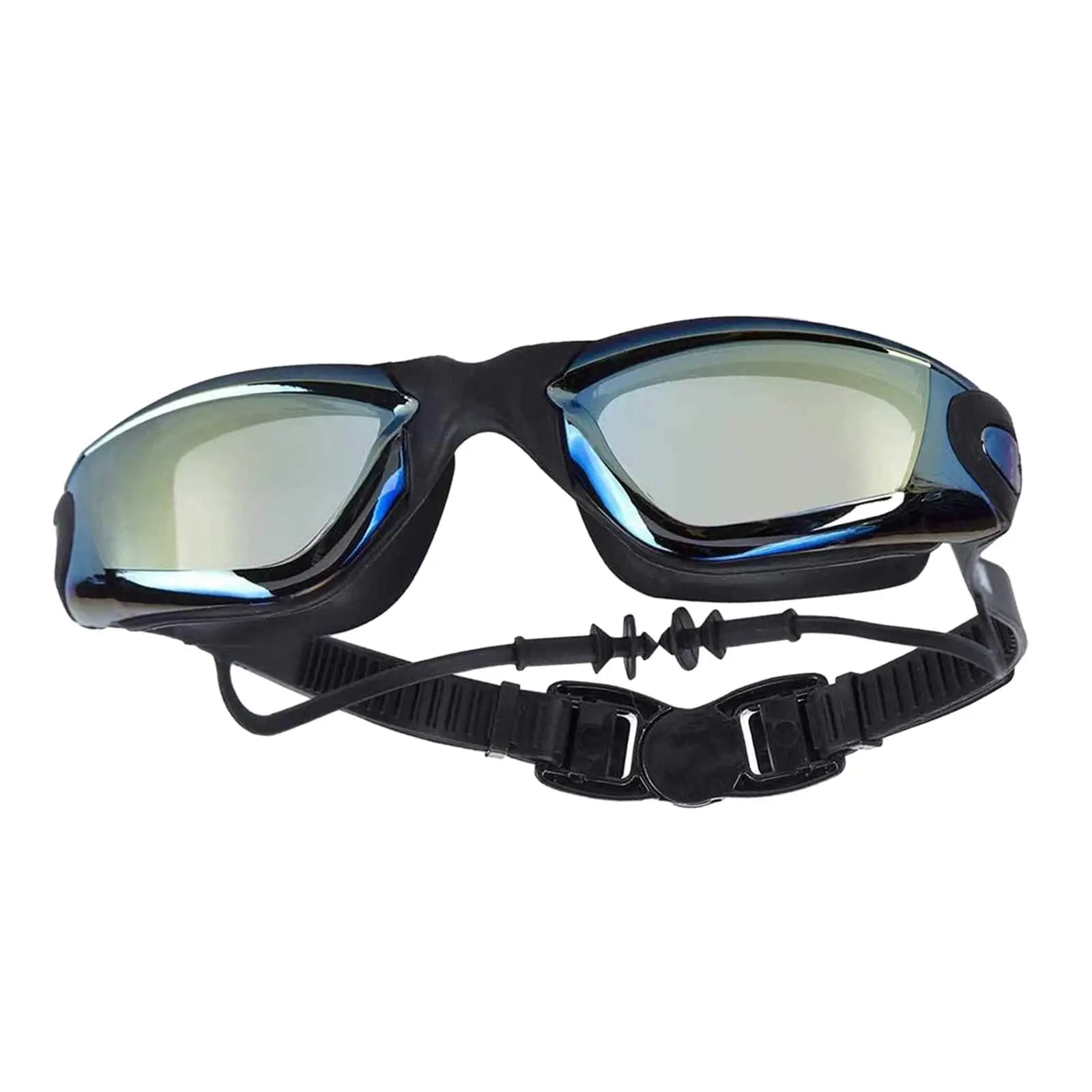Swim Goggles with Earplugs Anti Fog Silicone Frame Lightweight Durable for Teens Men Women Snorkeling Diving