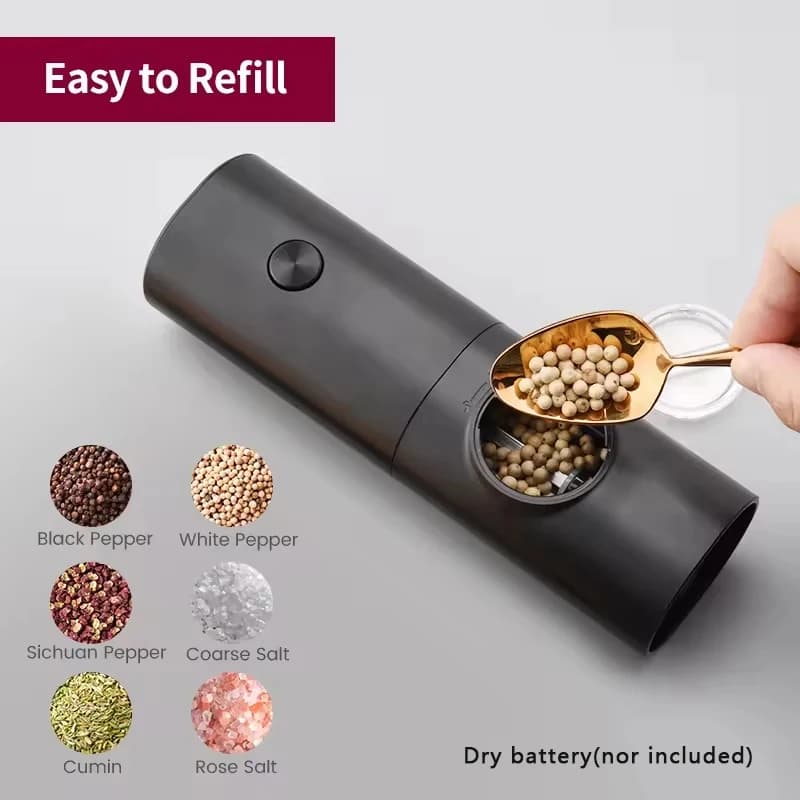 Set grinder salt and electric pepper automatic with led light grinding set Set grinder spices adjustable kitchen utensils