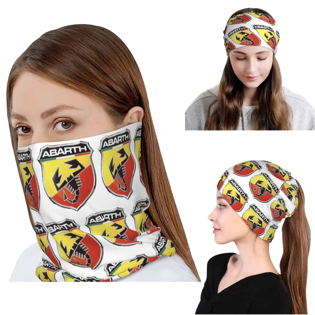 Abarth C Cool Print Bandana Neck Gaiter Mask Sciarpa Maschera multifunzione per il viso Cappello Beanie per uomo donna adulto per tutte le stagioni