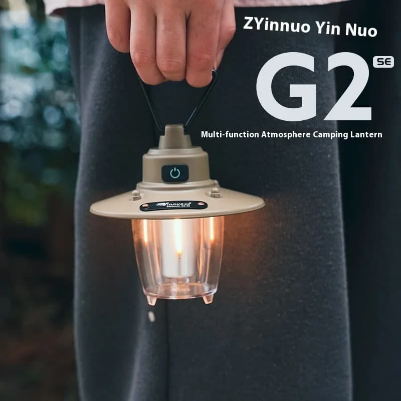Retro Shape Outdoor Camping Lantern Premium LED Atmospheric Light Long-Term Rechargeable Compact Tent Light