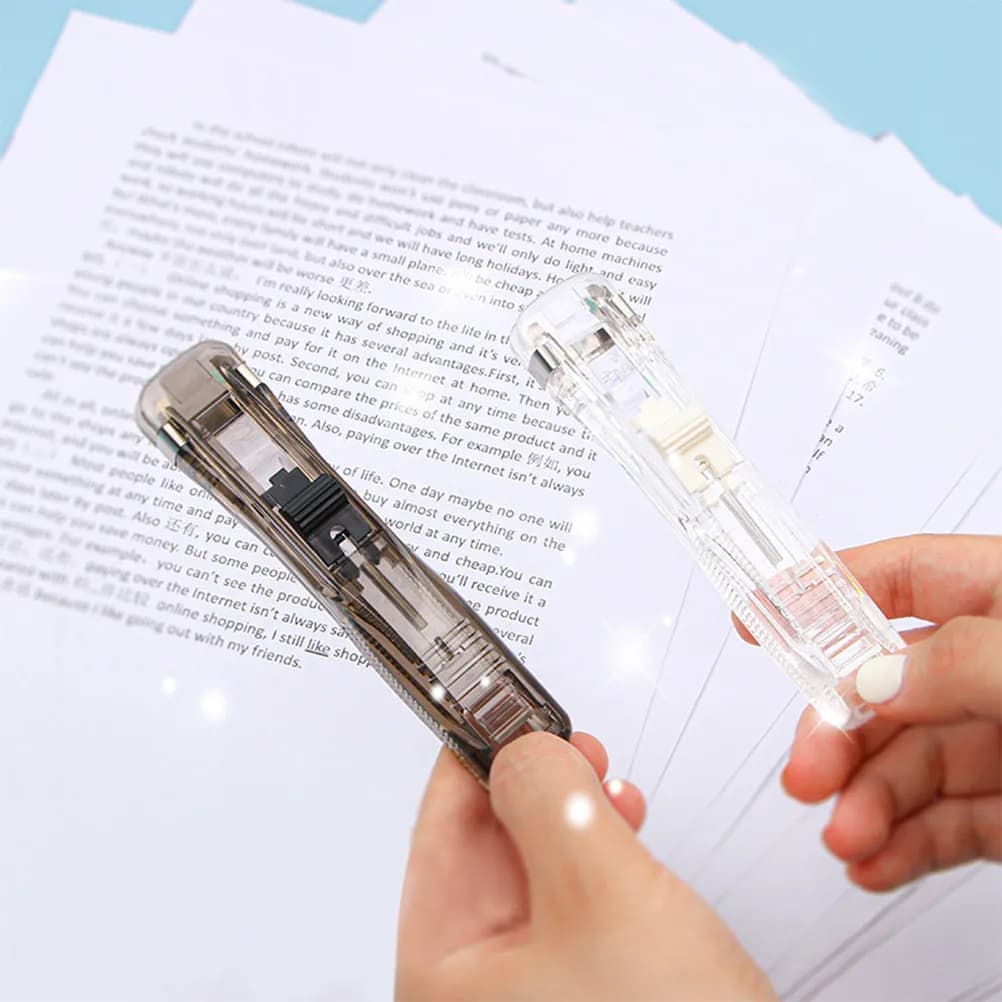 1 set di fermagli portatili riutilizzabili senza tracce per sacchetti di carta, snack, documenti, ufficio, scuola, viaggi, cancelleria, cucitrice