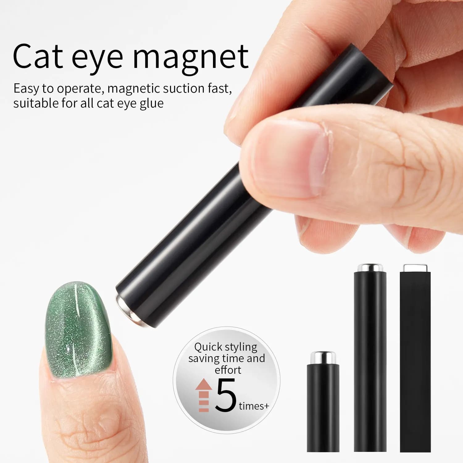 Mini set di magneti per nail art per design con motivo in pietra, kit di gel con bastoncino magnetico in cristallo, strumenti per unghie fai da te per la casa con effetto occhio di gatto
