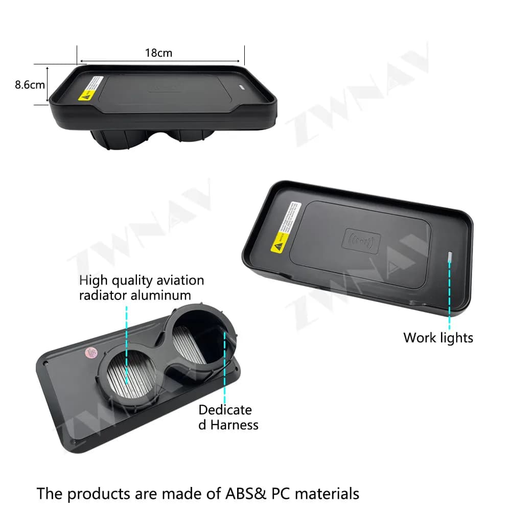 Per Renault Clio 4 2013-2018 Modelli Incorporati Inserti Console Centrale Pad di Ricarica Auto Modulo di Aggiornamento caricabatterie wireless