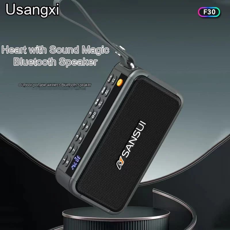 2025 New Shanshui F30 Portable Bluetooth Speaker FM Radio Plug-in Speaker 3-Speaker Subwoofer