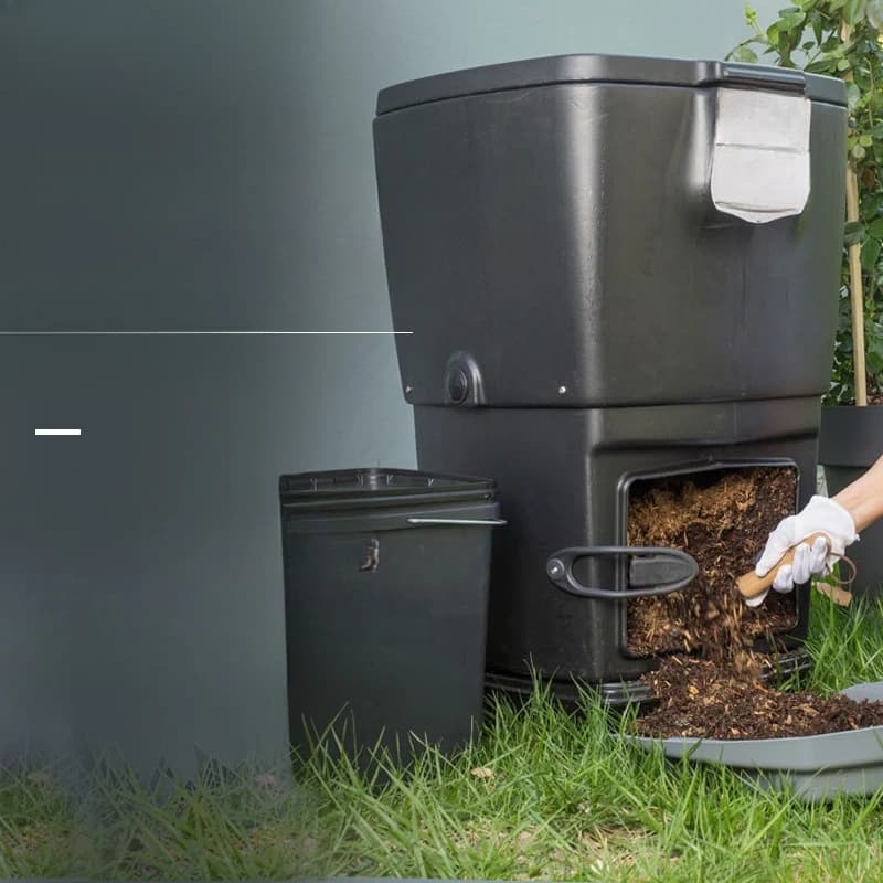 Contenitore per compost domestico 120L isolamento termico secchio per compost casa scuola rifiuti alimentari fertilizzante organico fermentato