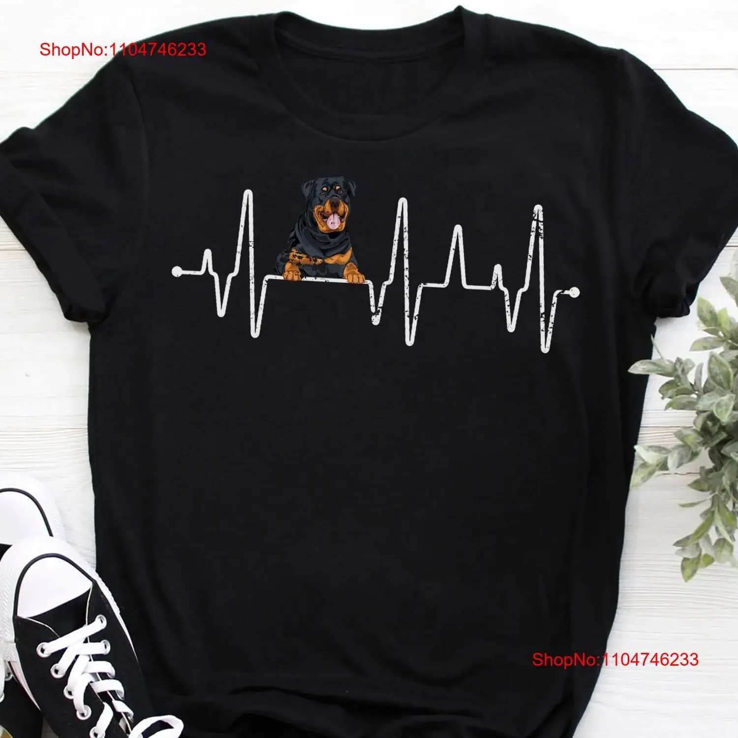 Maglietta Heartbeat Rottweiler per gli amanti dei cani Divertente top morbido lavato vintage Rottw da indossare tutti i giorni Grafica versatile