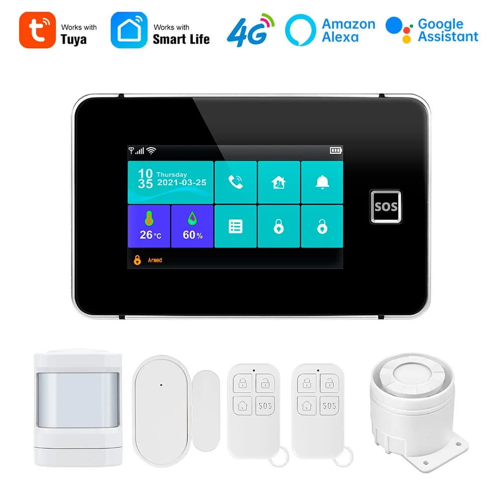 Sistema di allarme wireless FUERS G64B, antifurto, compatibile con Tuya Smart Home, rilevatore PIR, sensore per porte, allarme 2G/4G 433Mhz GSM