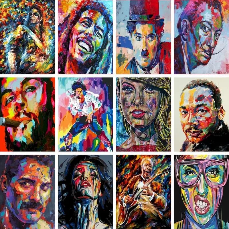 1pc frameless Painting By Numbers Abstract Figure Canvas Drawing Handpainted Kits Acrylic Paints Art Unique Gift Wall Decor