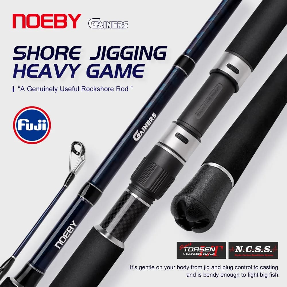 NOEBY Gainers Shore Jigging Rod 2.59m 2.75m 3.05m Fuji Guides Heavy Game Max Lure Weight 200g Long Cast Spinning Rod