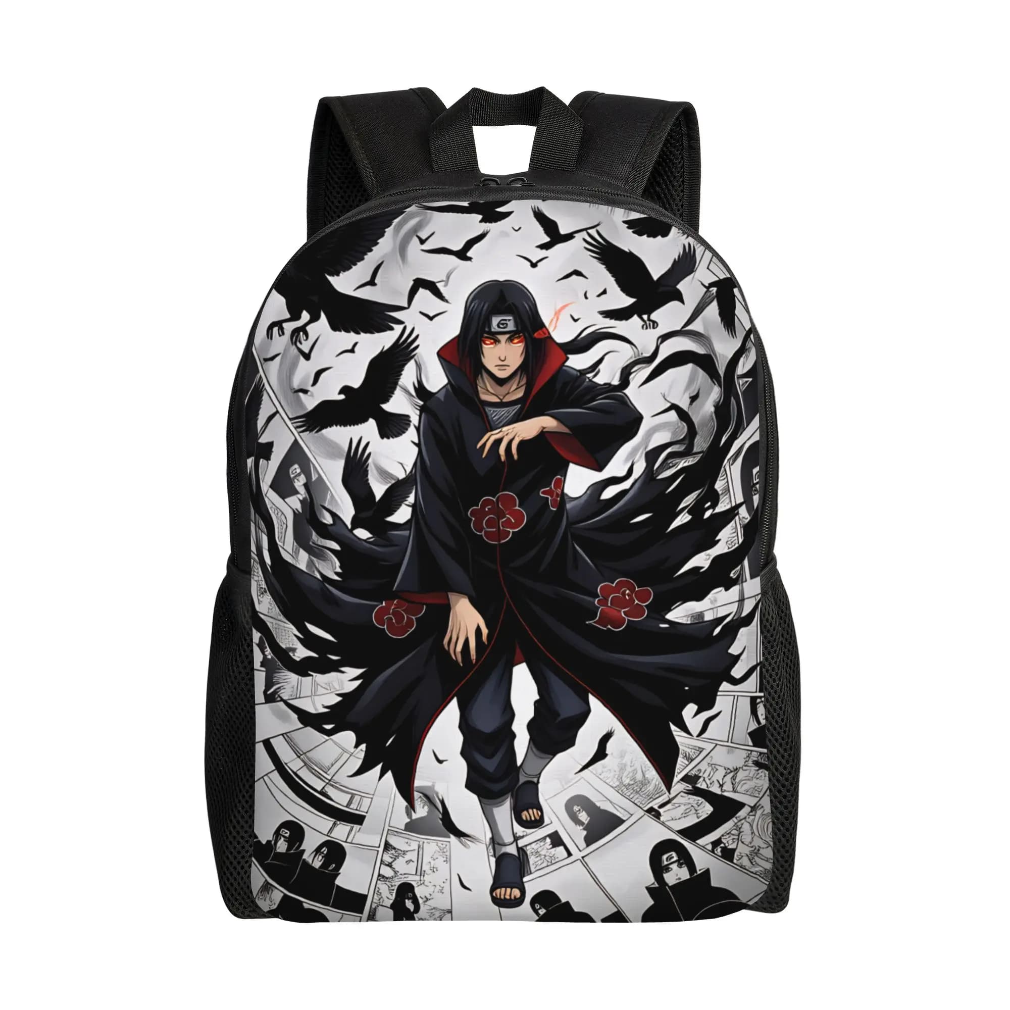 N-Narutoes Uchihas Sasukes Backpacks for Men Women Water Resistant School College Action Combat Manga Film Bag Printing Bookbags