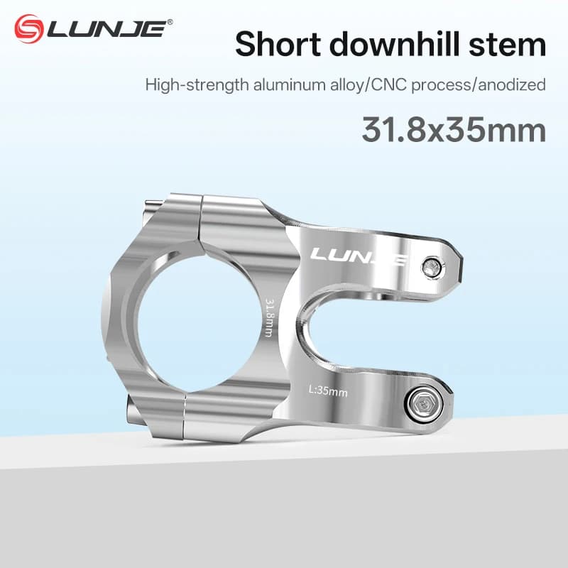 CNC Ultralight Bicycle Stem 31.8x35mm MTB Road Bike Riser Silver Aluminum Mountain Bike Handlebar Stem