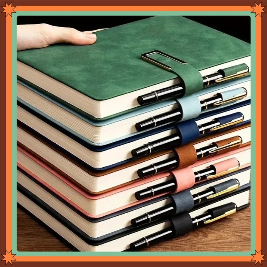 Custom Vintage A5 Leather Notebook Soft Cover Business Meeting Office School Daily Journal Notepad