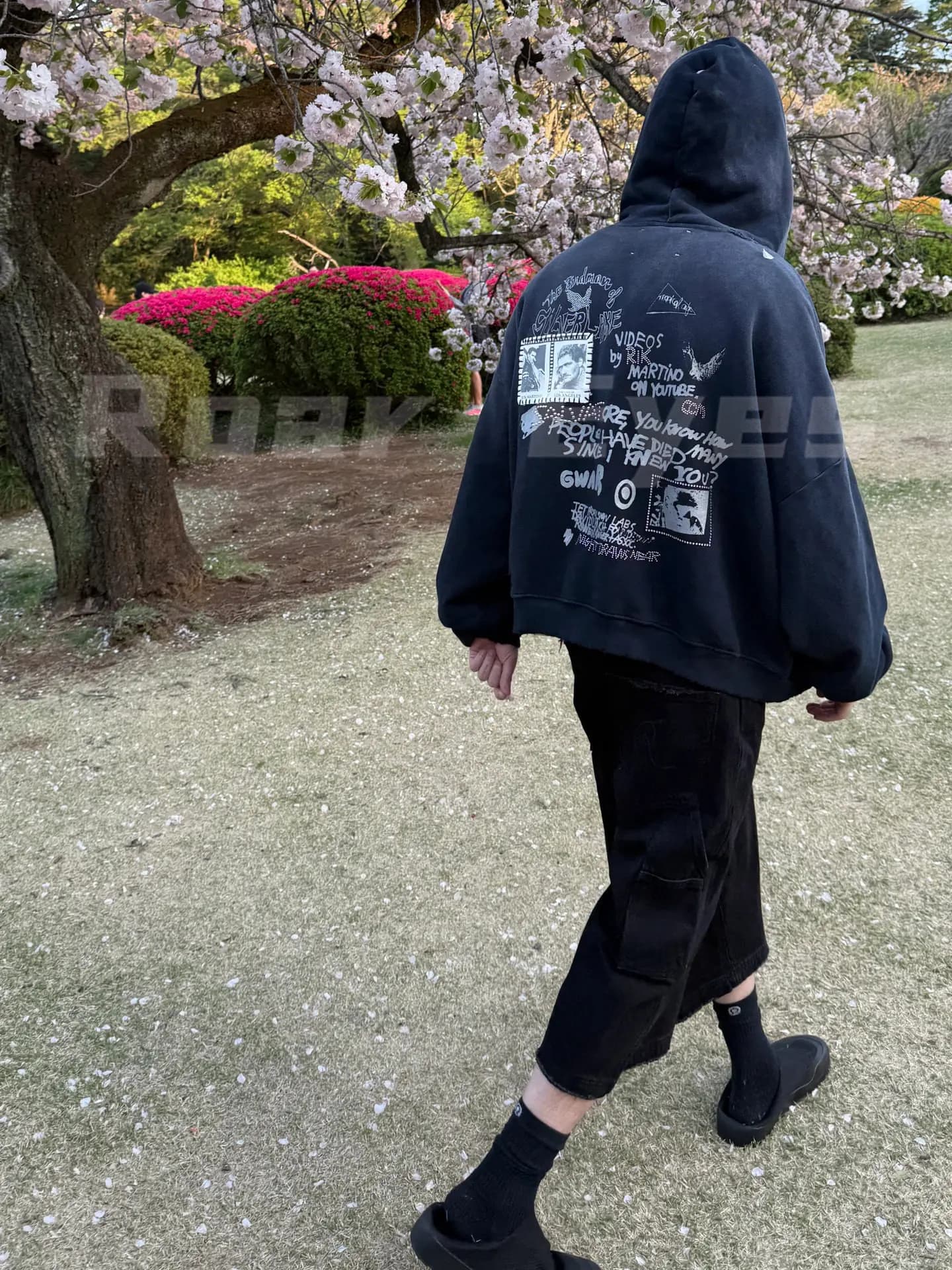 Paly Hollywood 25SS Pigeon Hot Diamond Patch Breaking Zip Sweater Hoodie