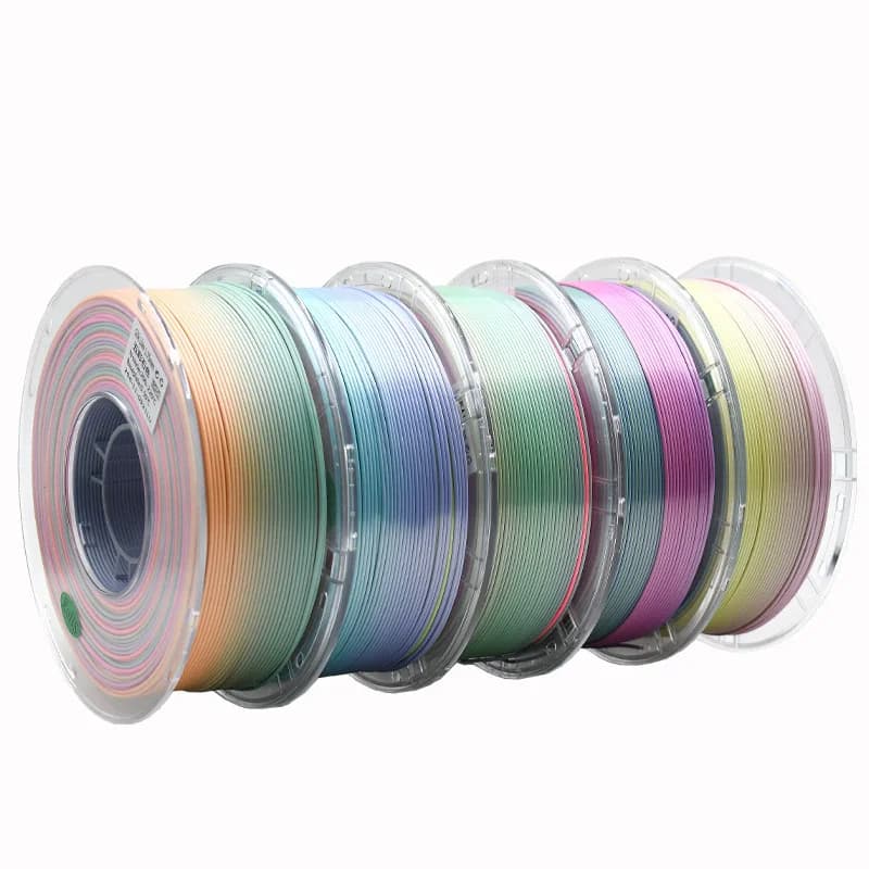 3D Printer Filament PLA 1.75mm, Silk Filament PLA Rainbow, Plastic Material for Multicolor 3D Printing
