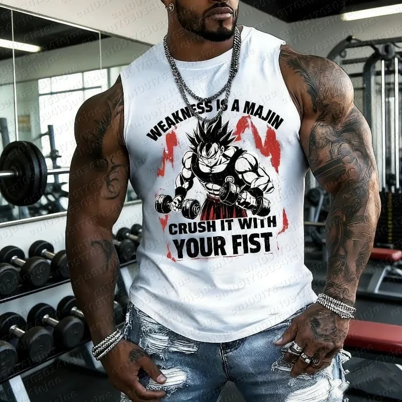 Dragon Ball Anime Goku Peripheral Printed Tank Top 2026 Sportswear Casual Men Loose Summer Fashion Comfortable Vest Top