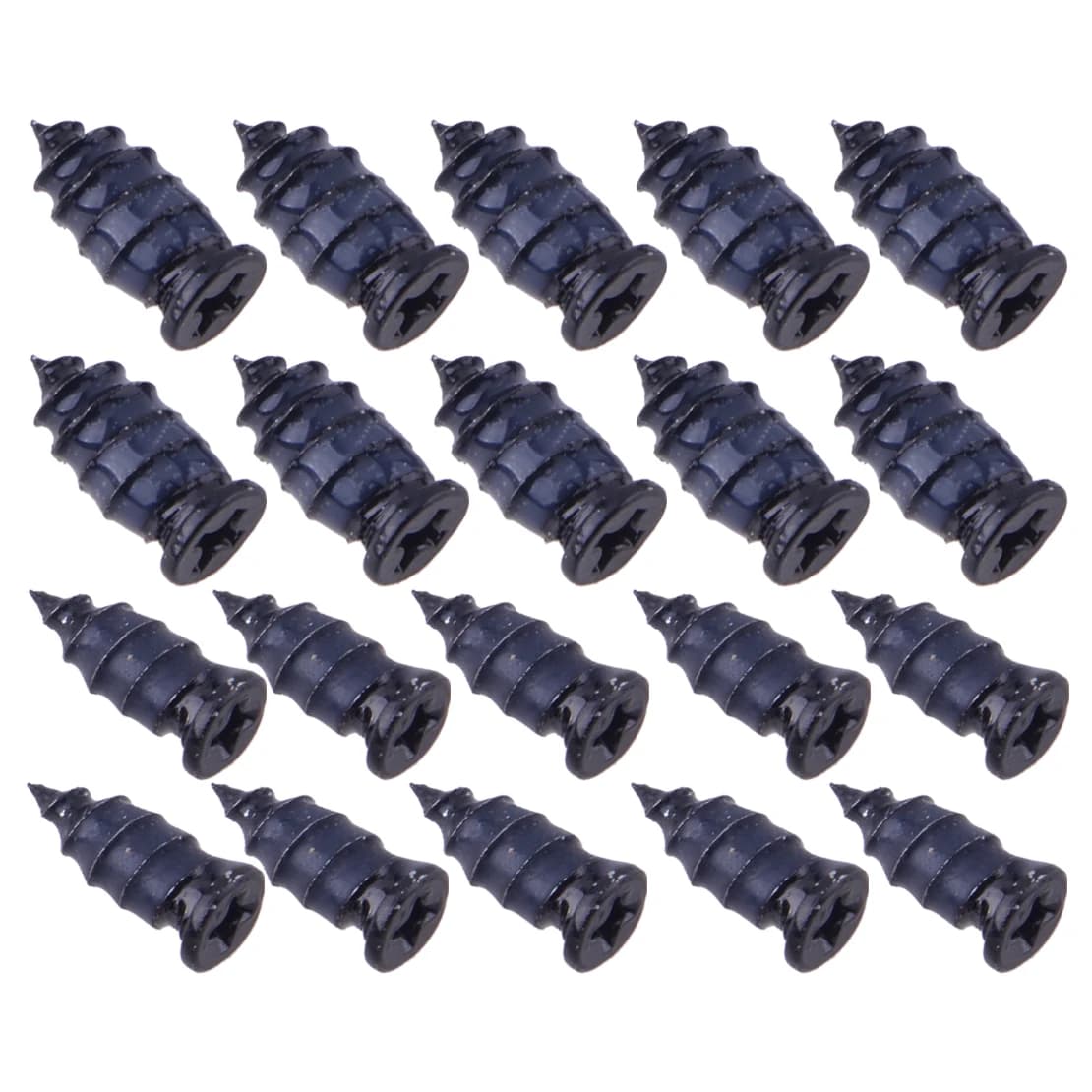 Kit di Riparazione Pneumatici Nero, 20 Pezzi in 2 Misure, Chiodi per Riparazione Forature in Gomma, Accessori Universali per Auto, Moto, Camion, Autobus