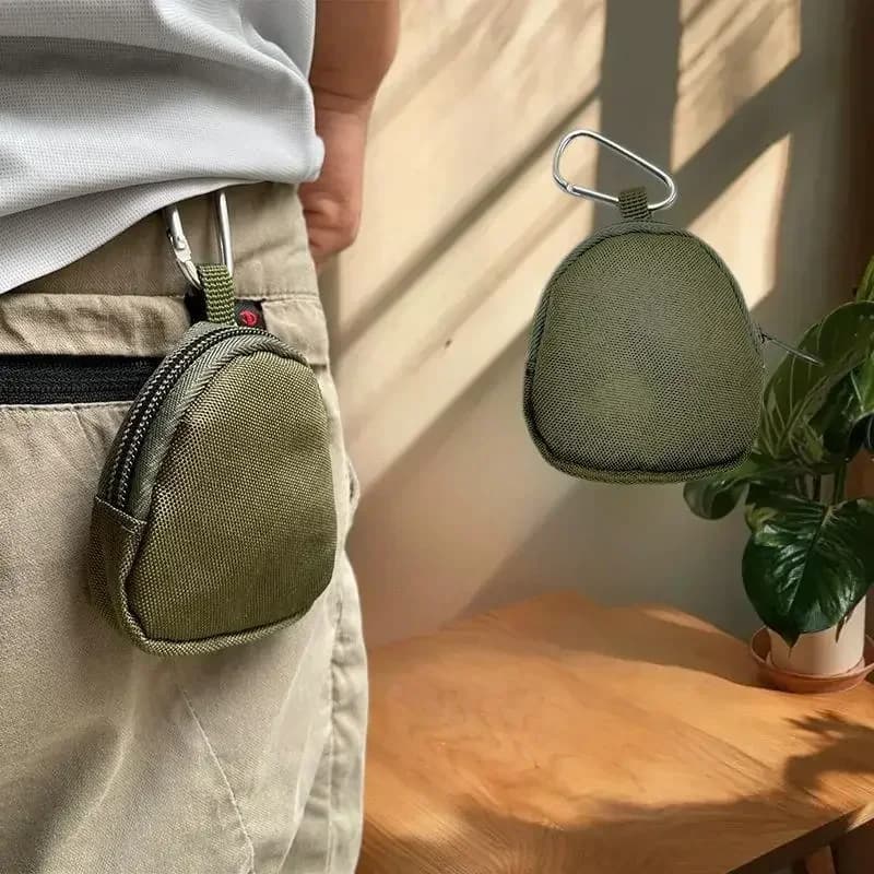 Borsa tascabile con cerniera portachiavi portatile, chiave portafoglio portamonete tattico EDC da uomo 1PC