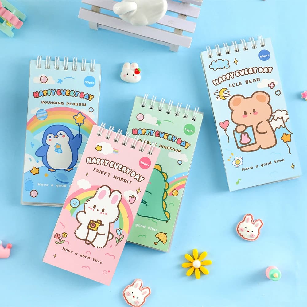 50 fogli di adesivi per animali simpatico cartone animato Set adesivi per scrapbooking impermeabili in PET per artigianato d'arte fai da te, diario, quaderni, pianificatori