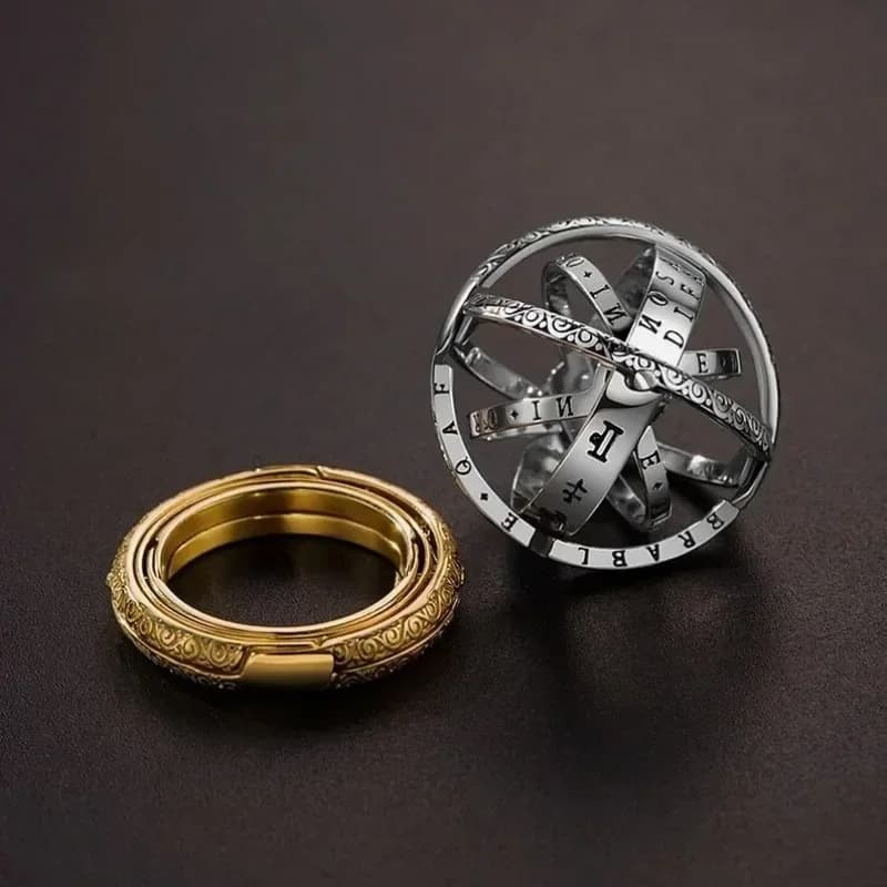 Anello astronomico, Anelli vintage con sfera spinner con sfera astronomica, Gioielli astronomici, Anelli gioielli zodiacali Regali per donne e uomini