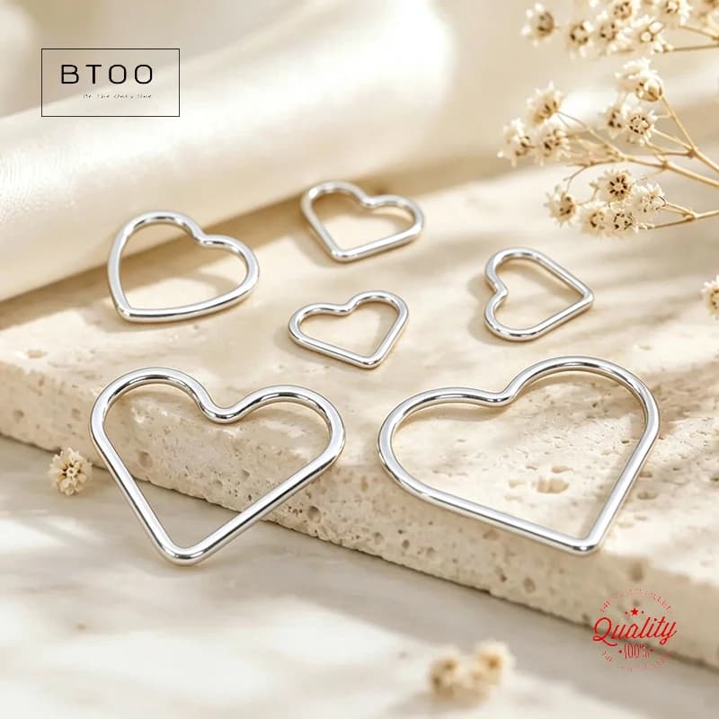 Anelli a Cuore Chiusi in Argento Sterling 925, Anelli a Cuore Chiusi all'Ingrosso per Creazione di Gioielli Fai-da-Te