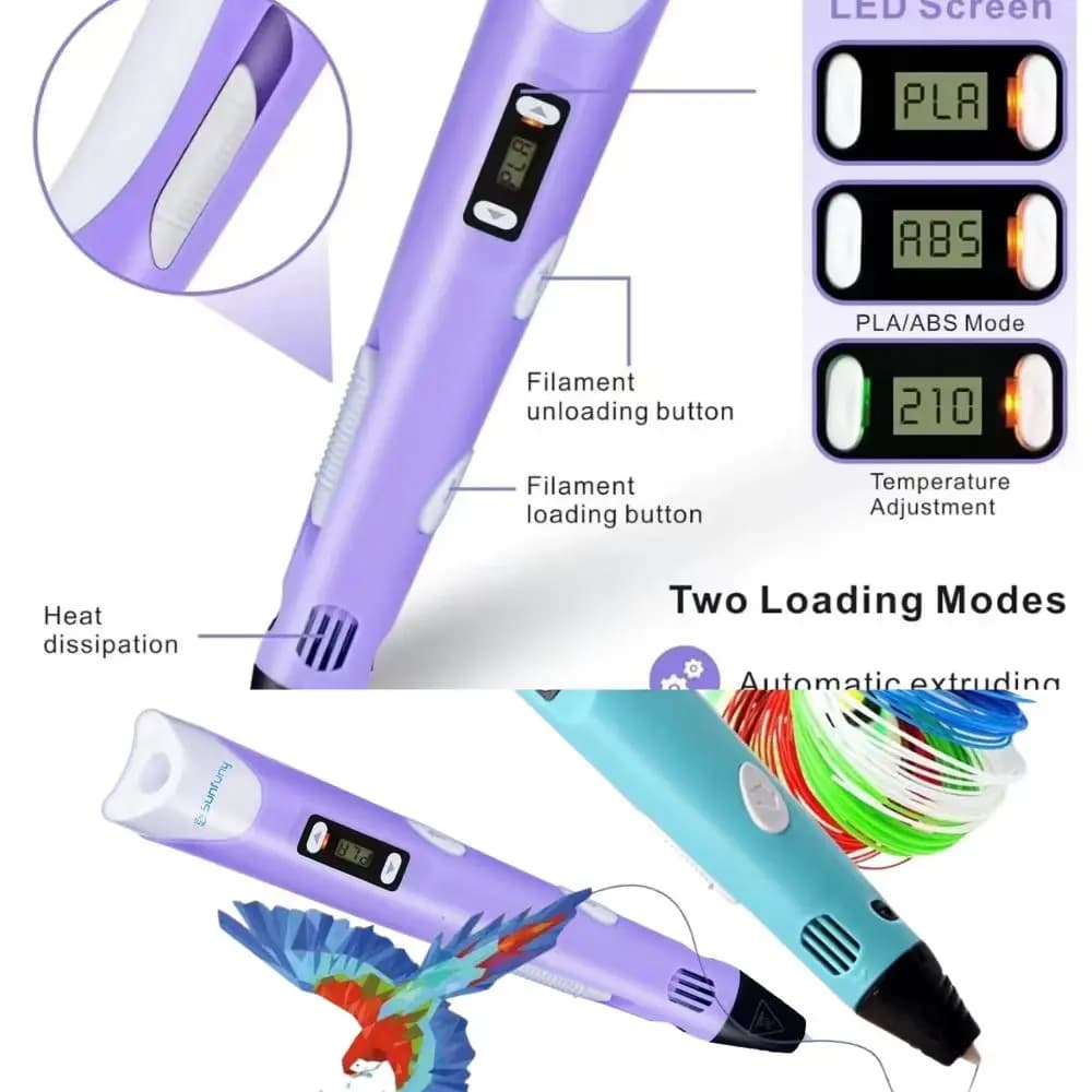 3D Printing Pen Set for Kids with Power Supply Travel Case with New Style PLA filament Perfect Birthday Christmas Gift