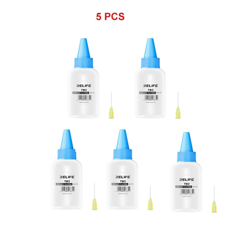 5 pz TB2 RL-054 Bottiglia di Solvente Estruso con Ago 50 ML di Plastica Alcol Bottiglia Vuota Detergente Pasta Saldatura Flusso Dispenser