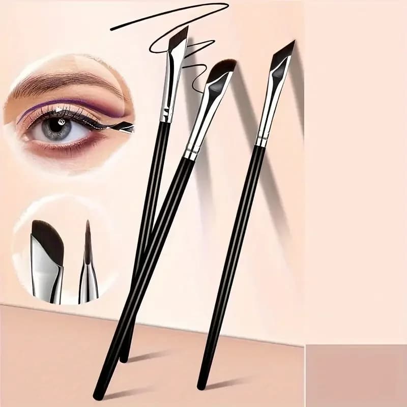 Set di pennelli per eyeliner, con lama sottile inclinata, adatti per un'applicazione precisa - adatti a tutti i tipi di pelle.