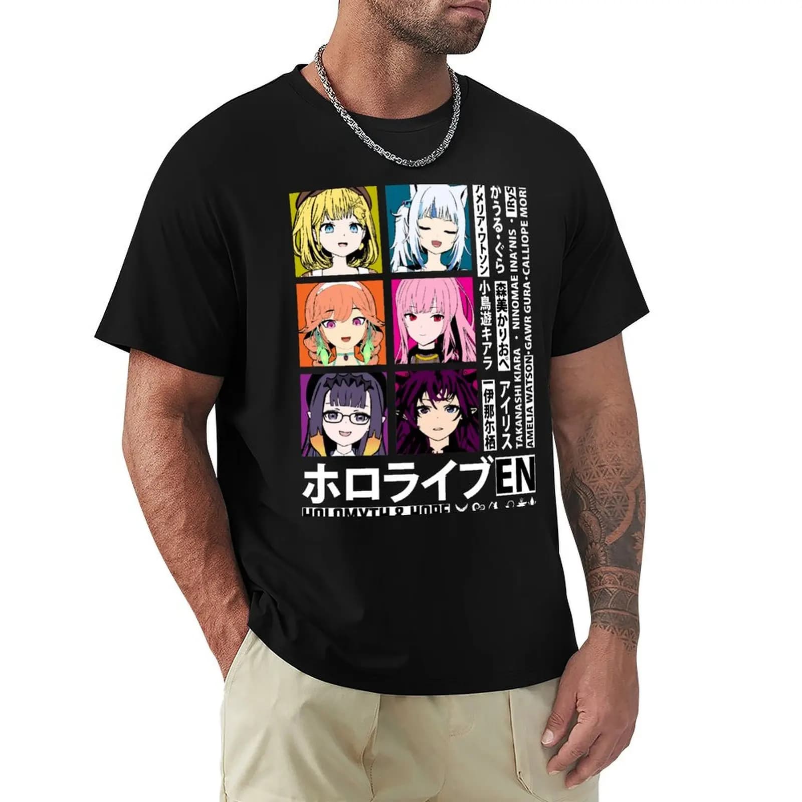 Hololive EN Holomyth & Hope T-Shirt Breathable Basic Cotton T-Shirt