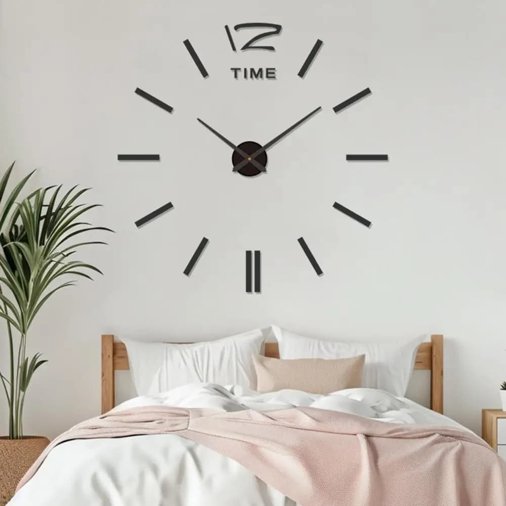 Wall clock 40 cm Digital display 3D battery powered silent movement Sweep Luminous wall clock DIY mirror for living room