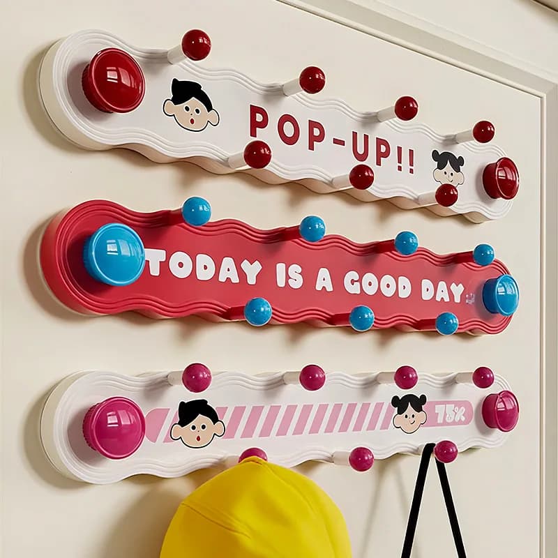 Ganci Girevoli a Cartone Animato, Ganci a Ventosa Potenti Senza Foratura, Organizzatore per Porta Bagno Cucina, Appendiabiti Moderno in Plastica