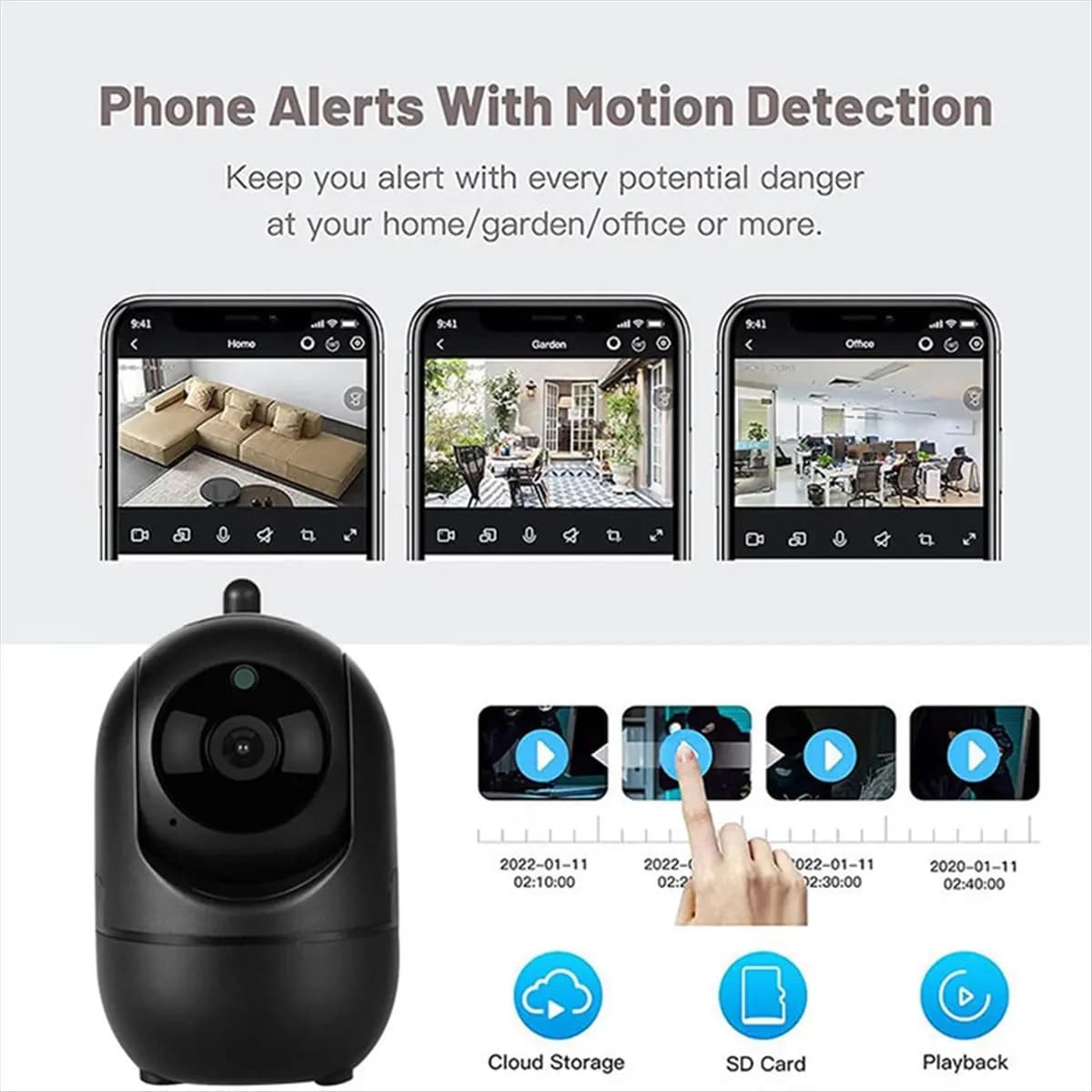 Telecamera wireless A93P 1080P 355 ° Telecamera Mini telecamera di videosorveglianza per animali domestici con baby monitor Wifi Smart Home SPINA UE bianca