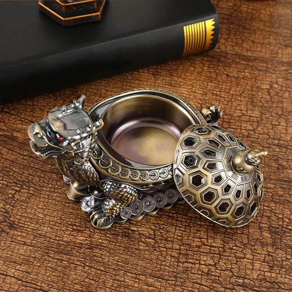 Bruciatore di incenso a riflusso in lega di zinco, porta incenso decorativo, purificatore d'aria, per rilassamento, meditazione, decorazione per ufficio