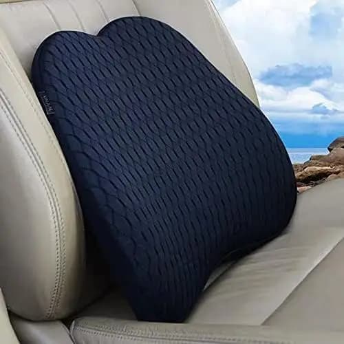 Cuscino Lombare in Memory Foam per Auto - Supporto per Sedili Auto, Sedie da Ufficio, Poltrone Reclinabili, Divani (Nero)