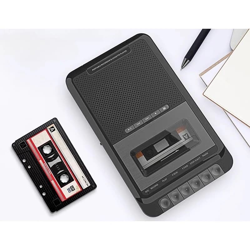 Lettore di cassette stereo domestico, lettore di cassette portatile, registratore automatico di musica e audio Altoparlante esterno Riproduzione USB