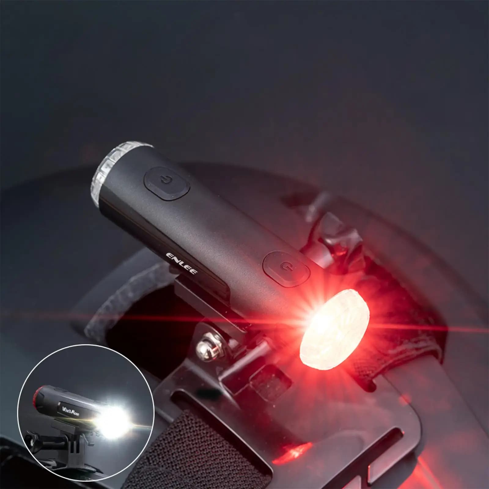 Luce per casco da bici Faro da ciclismo di sicurezza Lampada a LED ricaricabile impermeabile