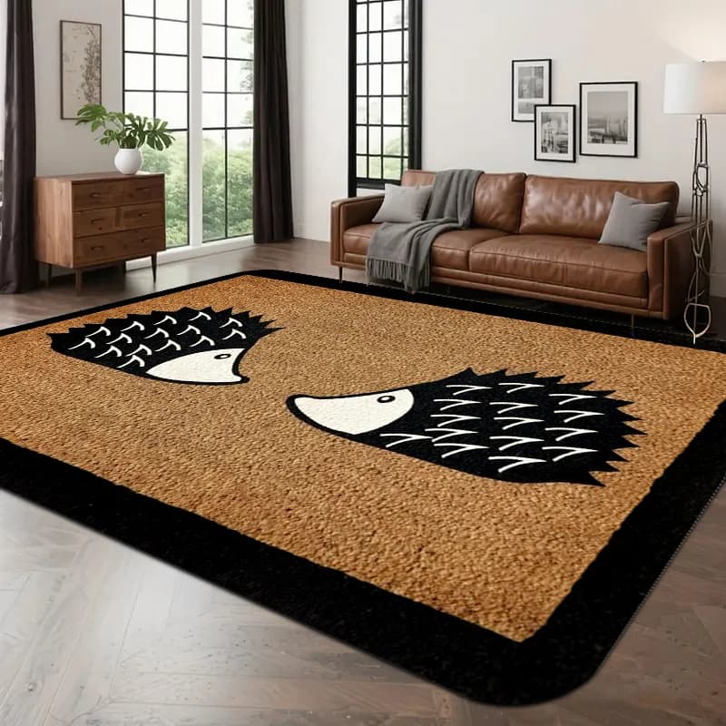 Tappeto in flanella con stampa doppia ricciolina in stile nordico, antiscivolo, assorbente, grande, per soggiorno, divano, camera da letto, decorazioni per la casa