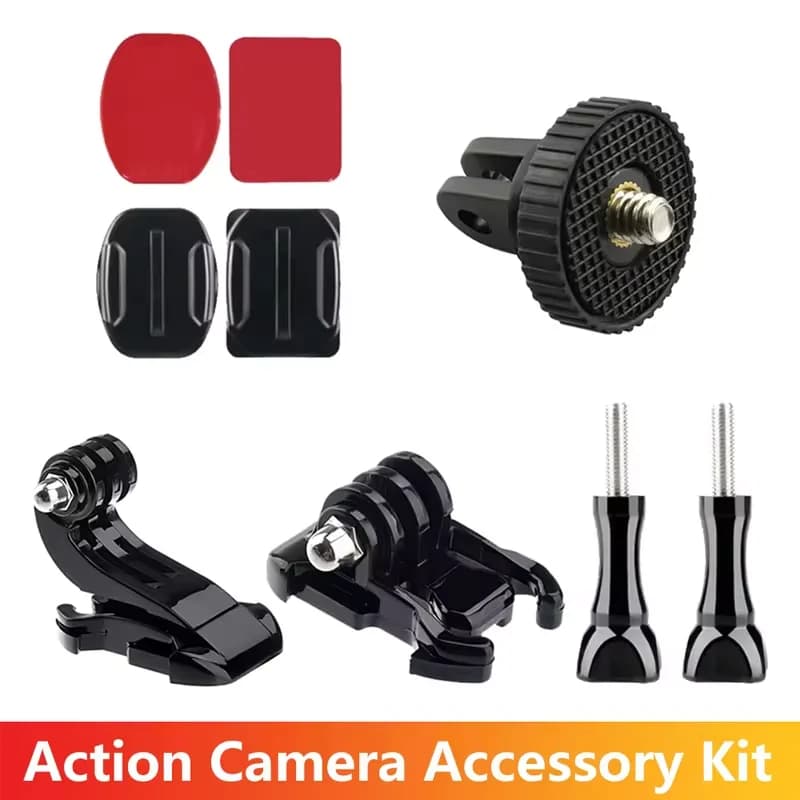 Action Camera Helmet Base Accessory Kit J-Hook Mount Adhesive Sticker Adapter Screw For GoPro Hero13-8, Insta360 DJI OSMO Action