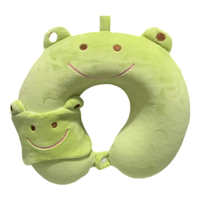 Cuscino per il Collo a Forma di U in Memory Foam con Fodera Lavabile e Mascherina per Occhi per Ufficio, Riposo e Viaggi